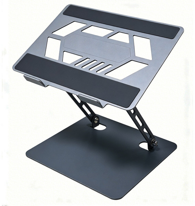 Bracketon 카본스틸 높이조절 쿨링 게이밍 노트북 거치대, 1개, 카본 그레이