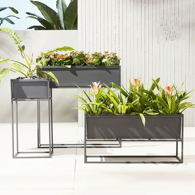 철제 플랜트박스 화분 선반 스탠드 받침대 정원 진열대, 중간 크기 60x60x60cm, 1개