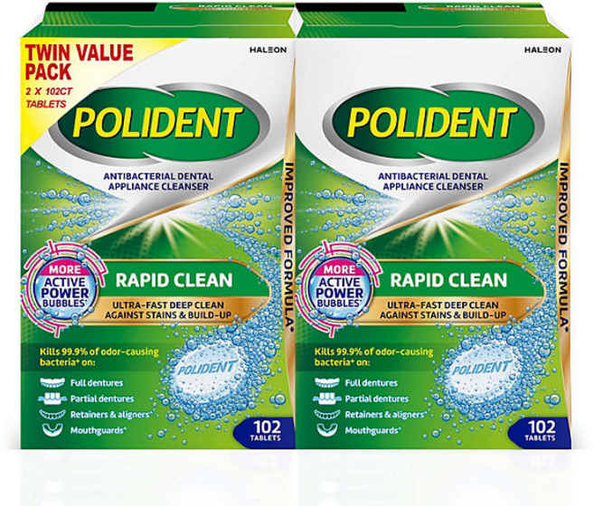 폴리덴트 3분 틀니 세정제 102개입 2팩, 1개, 204개입