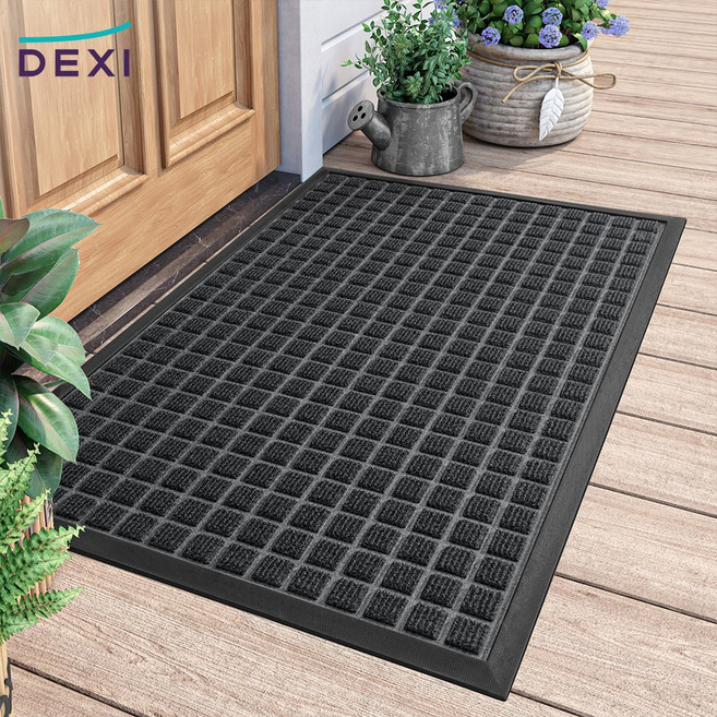 DEXI 1개 바닥 출입구 발판 매트 웰컴 현관 미끄럼방지 발매트 도어매트 45*75cm, 그레이