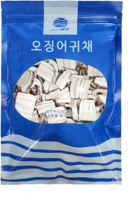 [넓은바다] 대왕오징어 귀채 대용량 냉동 손질 오징어채 1kg 4kg 10kg, 2개, 2kg