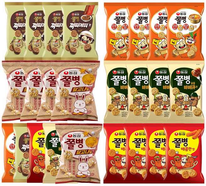 농심 쫄병스낵 라면스낵 국민간식 총20봉, 77g