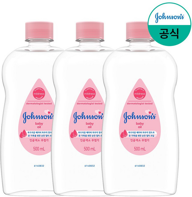 존슨즈베이비 오일, 500ml, 3개
