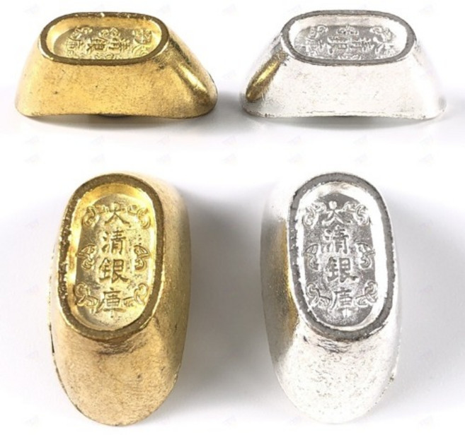 모형 금괴 은괴 장식미니어처 촬영소품 주괴 행운선물, 은3cm