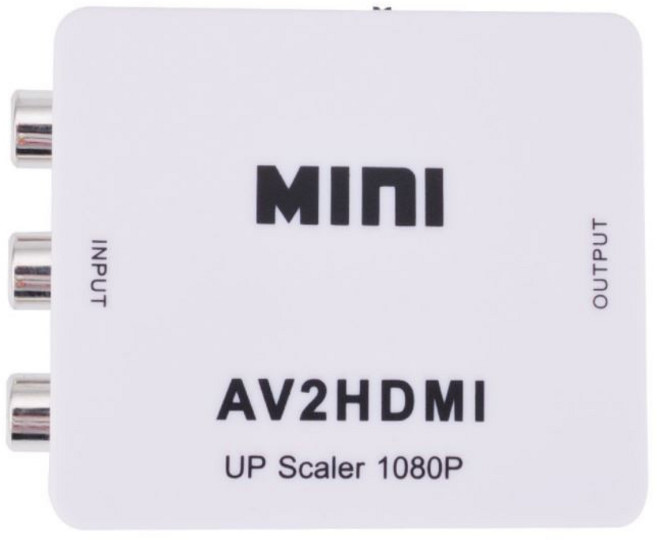 AV轉HDMI轉換器/RCA轉HDMI切接器 輕鬆轉換傳統AV訊號至高清HDMI 即插即用 支援1080P高畫質輸出, 1個