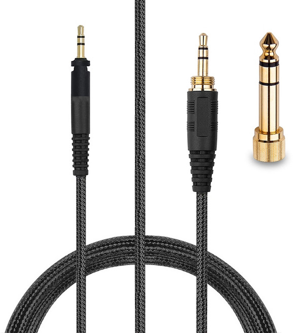 Shure SRH440 SRH840 SRH940 헤드폰 용 6.35mm 보조 교체 오디오 케이블, 01 Black, 01 Black