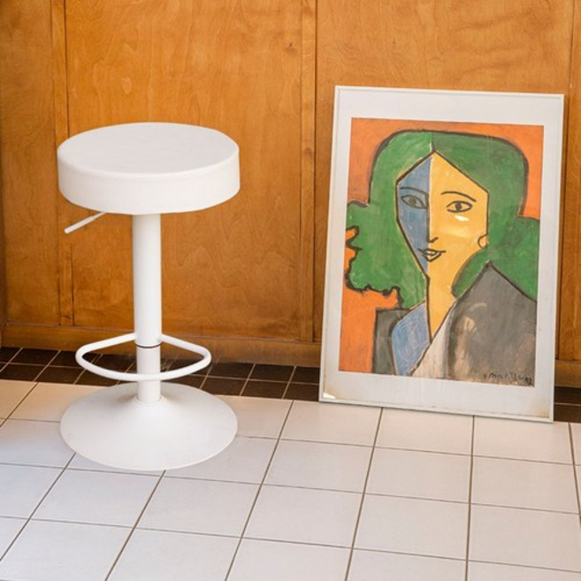 루시빠텐(발유) 아일랜드식탁 높은 홈바의자, WhiteColor, 2개