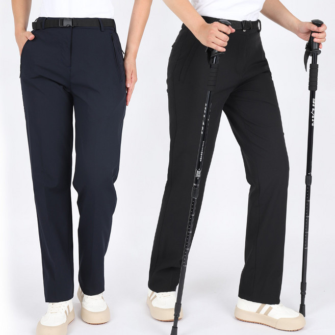 1+1 여성등산바지 아웃도어 스판 경량 일자핏 작업복 기능성 팬츠 빅사이즈