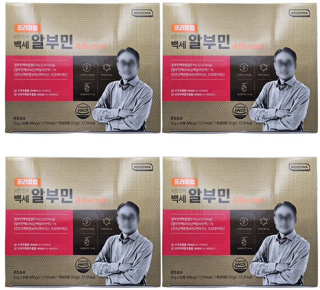 프리미엄 오한진의 백세 알부민 30병 4박스, 33g, 120개