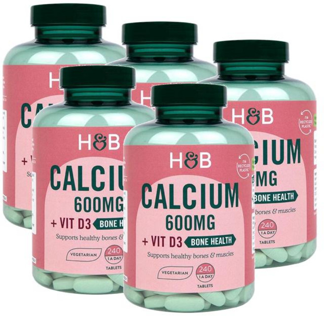 홀랜드앤바렛 칼슘 600mg+비타민 D3 타블렛 Holland & Barrett Calcium + Vitamin D3, 240정, 5개