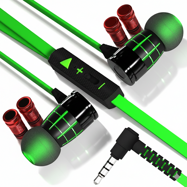 Maeve 게이밍 유선 이어폰 인이어 어학용 G25, MAEVE G25, 그린