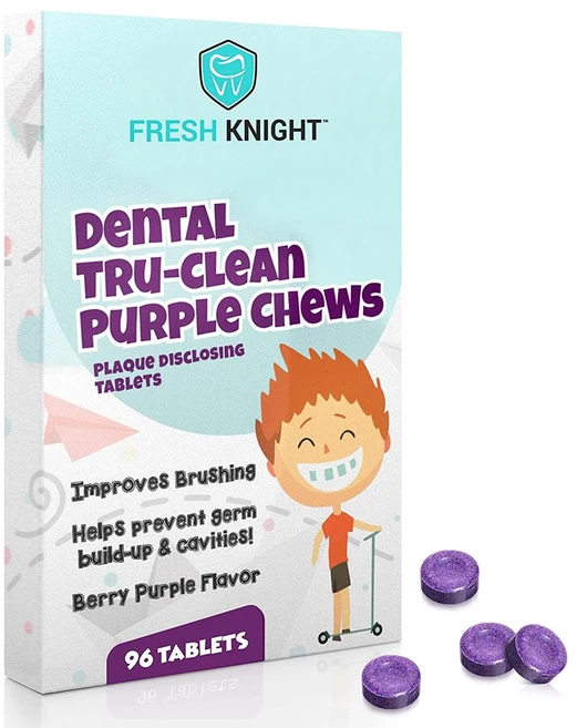 1 Fresh Knight Tru-Clean Purple Chews Plaque Disclosing Tablets 96 Count 3 Month Supply. Plaque Di, 1개, null) 96 Count (Pack - 쿠팡
