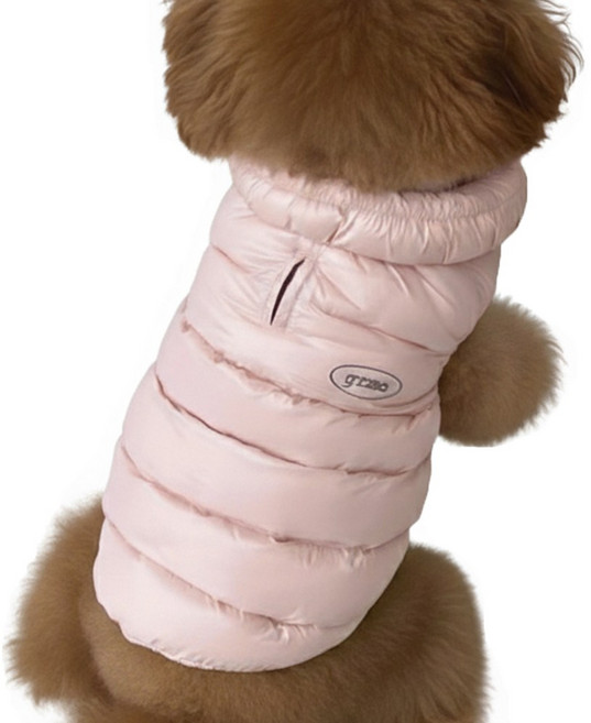 강아지 패딩 조끼 경량 하네스, 1개, 핑크