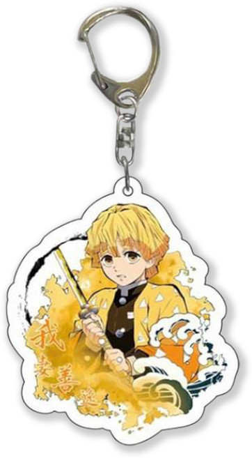 귀멸의 칼날 캐릭터 아크릴 키링 열쇠고리 키체인 물결ver. 귀칼/귀살대 가방고리&장식, 1개, G-003726. 아가츠마 젠이츠