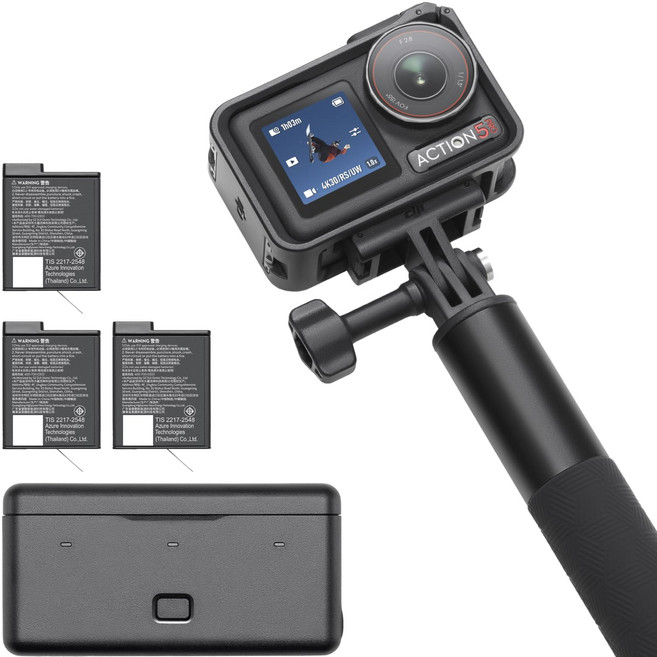 DJI Osmo Action 5 Pro 4K OLED vlog 어드벤처 콤보 액션 카메라 11.3인치 센서 포함, Osmo Action 5 Pro Adventure Co, 1개, 블랙