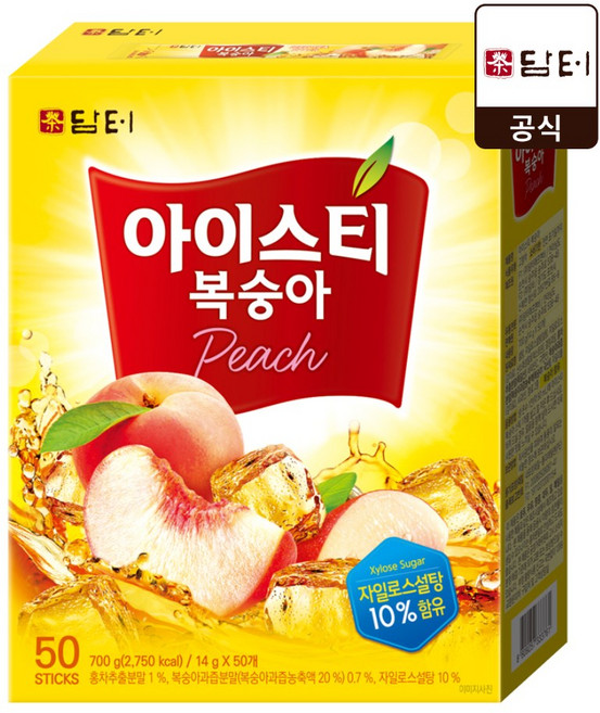 담터 아이스티 복숭아, 14g, 50개입, 1개
