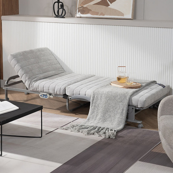 라꾸라꾸 프리미엄 골드 온열 접이식침대 G CBK-006S, 회색