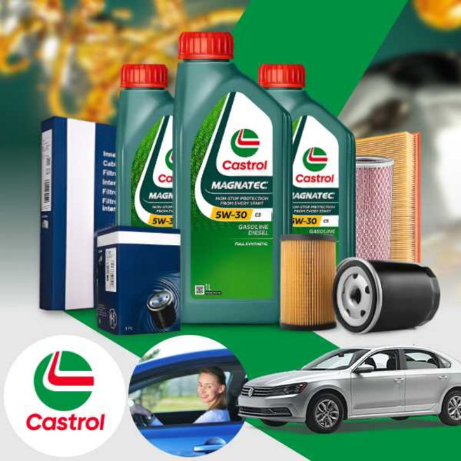 폭스바겐 파사트 1.8TSI(11~19)7세대(CRR) 가솔린 엔진오일세트 캐스트롤 마그네틱 5W30