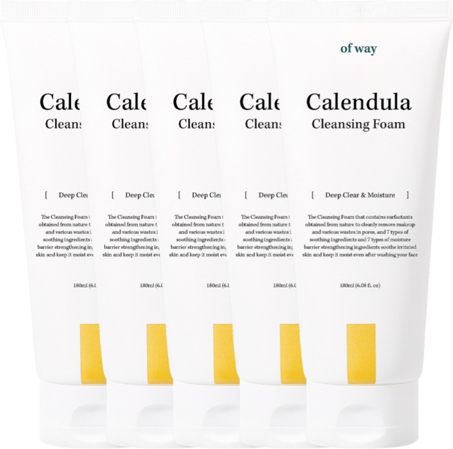 [속당김없는/저자극] 오브웨이 카렌듈라 유기농 폼클렌징, 5개, 180ml