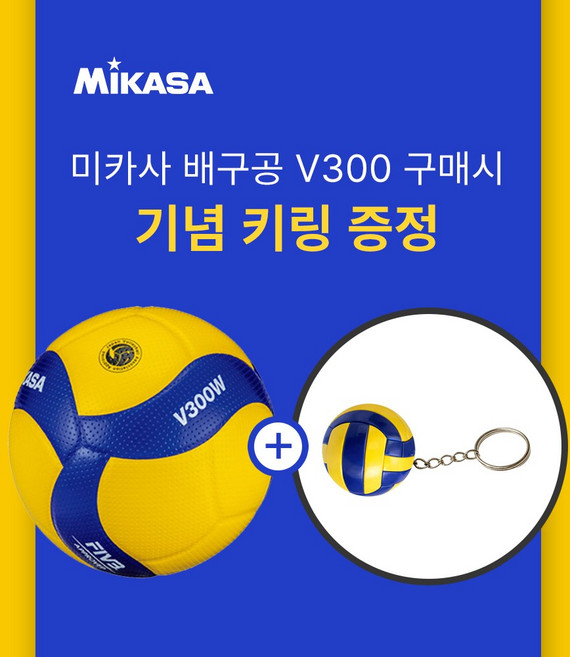 미카사 배구공 V300W/대한배구협회/FIVB공인구+하이큐 배구공 키링 증정, 1개, 300W
