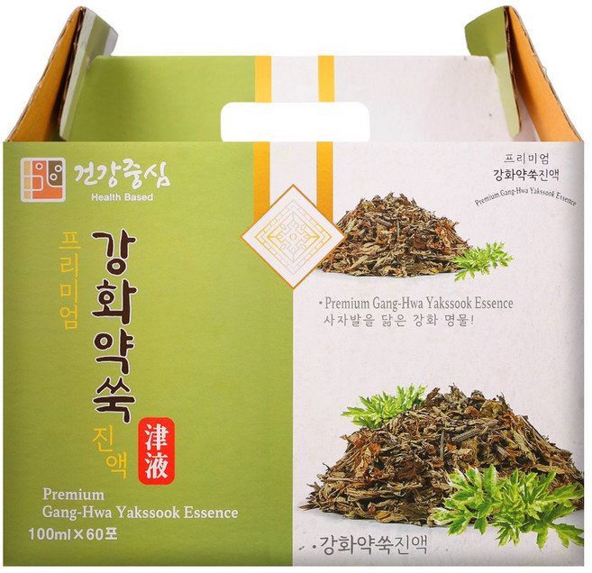 건강중심 국산 강화약쑥 즙 진액 사자발 쑥즙, 60개, 100ml