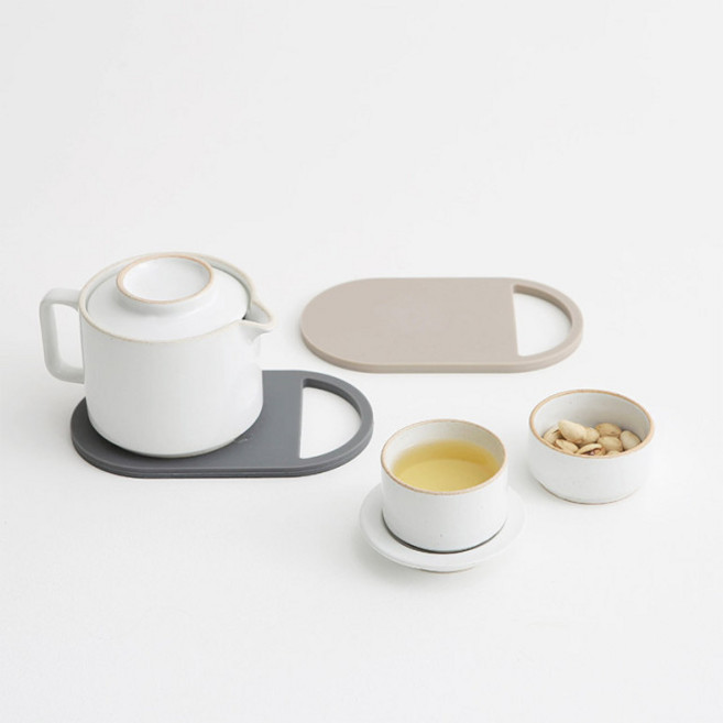 온실리콘 냄비받침 타원형 3color, 블루