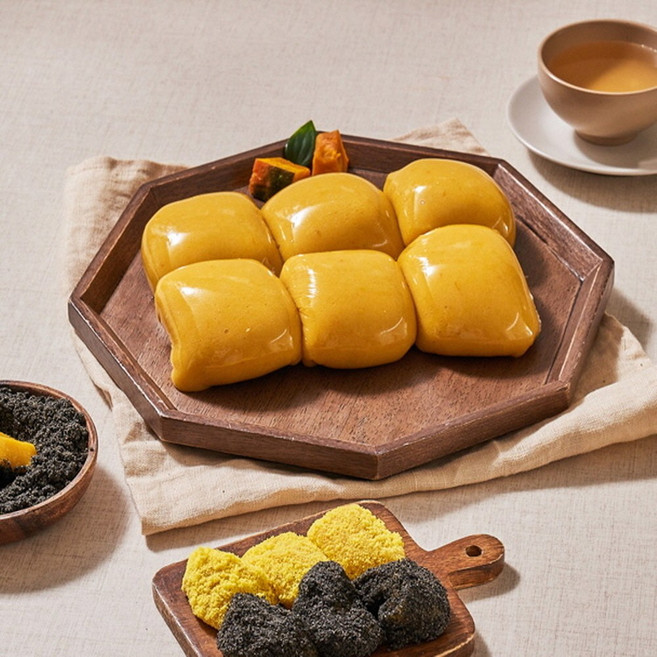 말랑말랑 쑥 인절미 단호박 인절미 간식대용 카스테라 콩고물, 단호박인절미1kg(10개)+카스테라고물증정, 1kg