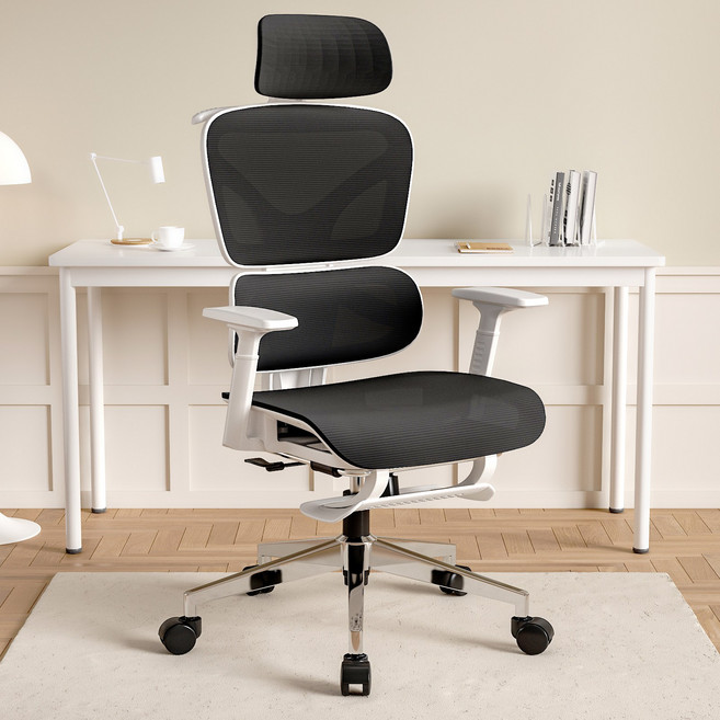 투에스리빙 풀메쉬 인체공학 3D 허리보호 게이밍 컴퓨터 의자, 블랙B