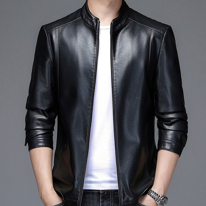 가죽 재킷 남자 라이딩 가죽 재킷 중장년 봄 가을 캐주얼 도톰한 라이더 자켓 비지니스 코트 스타일리쉬 빅사이즈 외투 심플