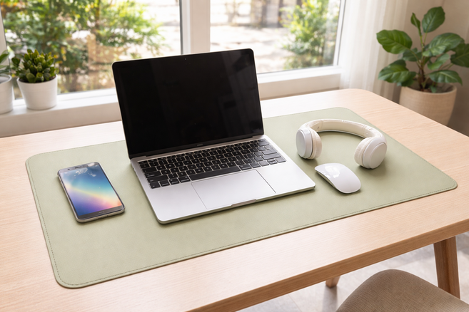 고구려마켓 가죽 데스크 패드 키보드 장패드 마우스 패드 논슬립 와이드패드 게이밍패드, 25개, 말차그린