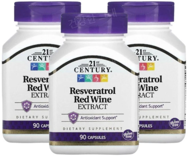 21세기센트리_레스베라트롤_레드와인_추출_90캡슐_3팩, 90정, 3개 - 쿠팡