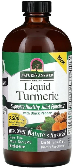 네이처스앤서 터메릭 강황 3500mg 액상 Liquid Turmeric 480ml, 1개 - 쿠팡