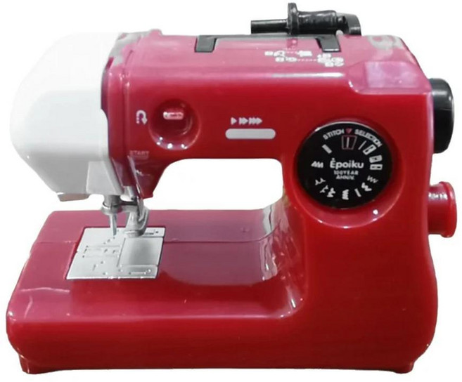 휴대용 플라스틱 재봉틀 공예 미니 전기 핑크 파란색 빨간색, 1개, 3. Red