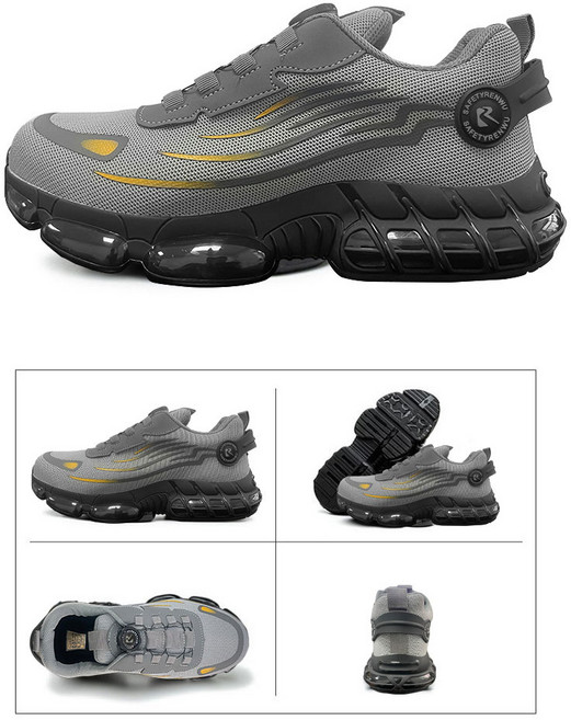 榮威 旋鈕無鞋帶 鋼頭防護鞋