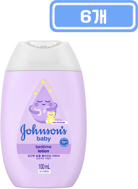 존슨즈 베드타임 베이비로션, 6개, 100ml