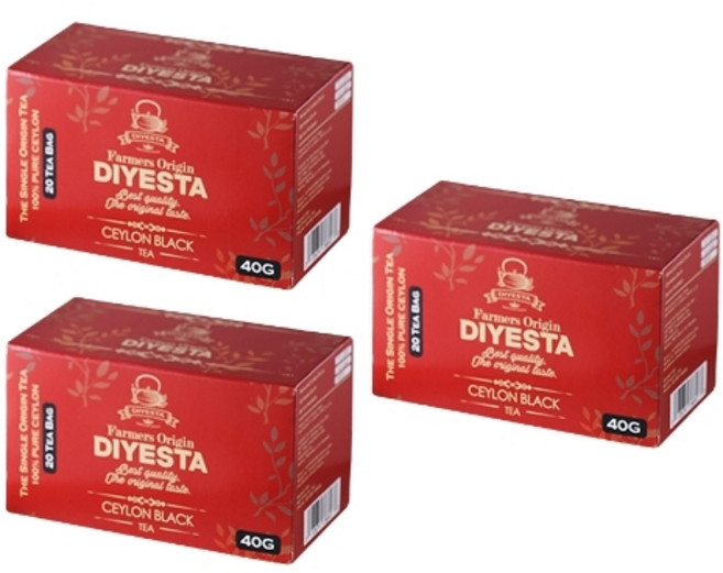 [Diyesta] 영국 대표 홍차 디에스타 실론티 스리랑카산 홍차 티백 아이스티 밀크티 베이스 20개입 40g, 2g, 60개입