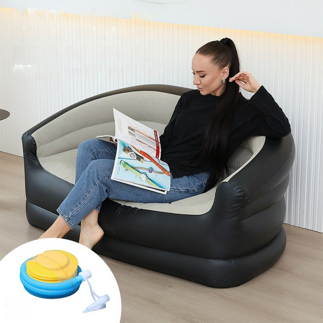 ANYOU 에어매트 소파 폴딩 야영해요, 라이트 그레이