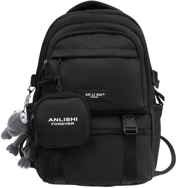 진루이 남녀공용 대용량 방수백팩 초경량수납백팩 #8036, 블랙, 1개