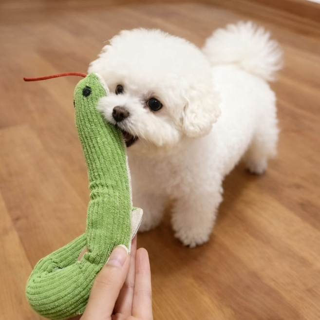 쓸리미너 강아지 장난감 인형 뱀 2세트, 2개, 그린