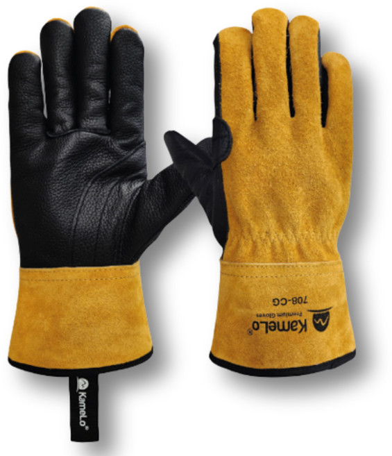 바베큐장갑 두릅 장미 다용도장갑 내피유 CG, 1개, 갈색 + 검정