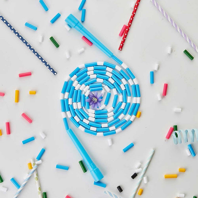 김수열 줄넘기 K-330 어린이 색동줄넘기 미니로프 유아 교재용, 하늘, 1개