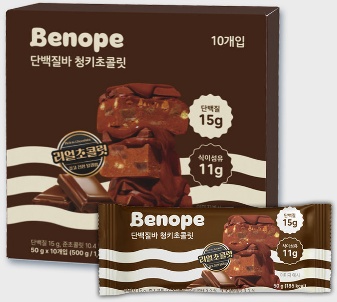 베노프 단백질바 라이트 청키초콜릿, 50g, 10개