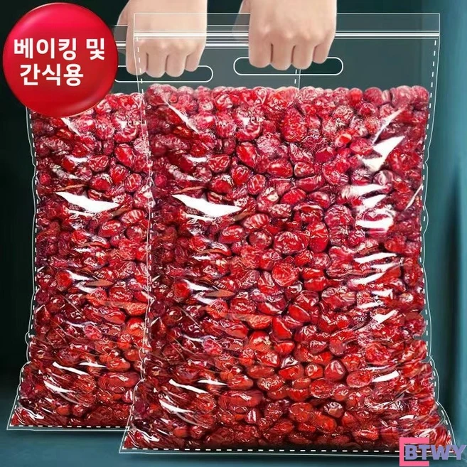 1+1 500g대용량 크랜베리 건조과일 베이킹용 원료 간식용 건과일 캐나다산 크랜베리 첨가물 없는 천연 건조 사계절 활용 가능 가정용 베이킹 원료 헬시 스낵-BTWY, 건조 크랜베리(봉지) 125g - 쿠팡