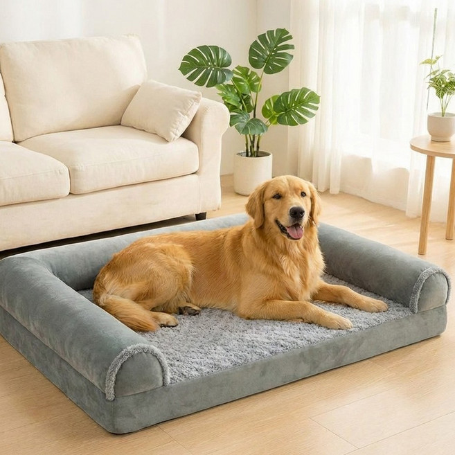 루미에르히피펫 대형견 방석 특대형 커버분리 애견 쿠션 강아지 방석, 1개, 그레이