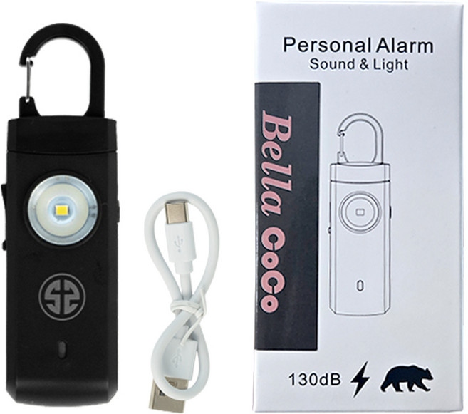 벨라코코 충전형 호신용 경보기 휴대용 키링, 1개