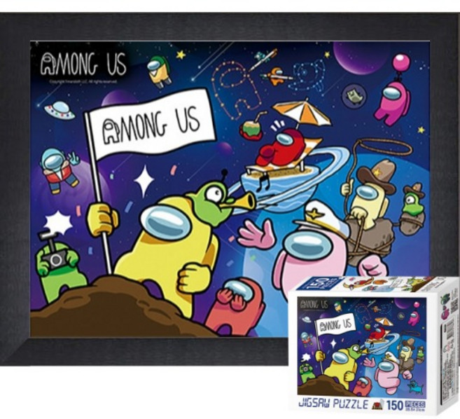 퍼즐피플 어몽어스 직소퍼즐 모음, 없음, 어몽어스 우주탐험 150피스 액자포함(우드블랙), 150피스, 1개