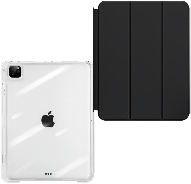 리나린 아이패드 슬라이드 펜슬 홀더 세로 거치 케이스, 블랙