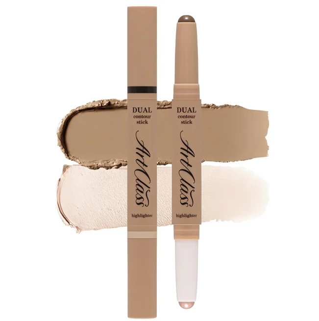 투쿨포스쿨 듀얼 컨투어 스틱 2.2g, 1호 웜 듀오, 1개 - 쿠팡