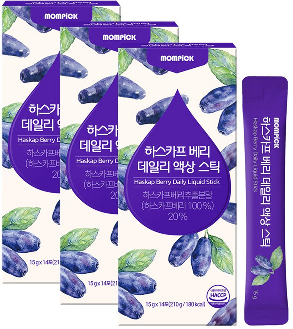맘픽 하스카프 베리 즙 액상 스틱 c3g, 3개, 210g