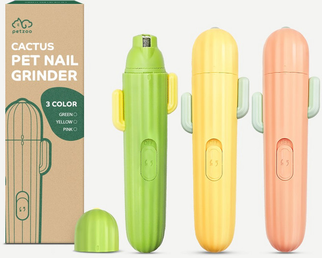 펫쭈 반려동물 LED 발톱깎이 다듬기 갈이 전동 정리기 미니 클리퍼 안전 애완미용기 저소음, 발톱다듬기, 1개, 옐로우
